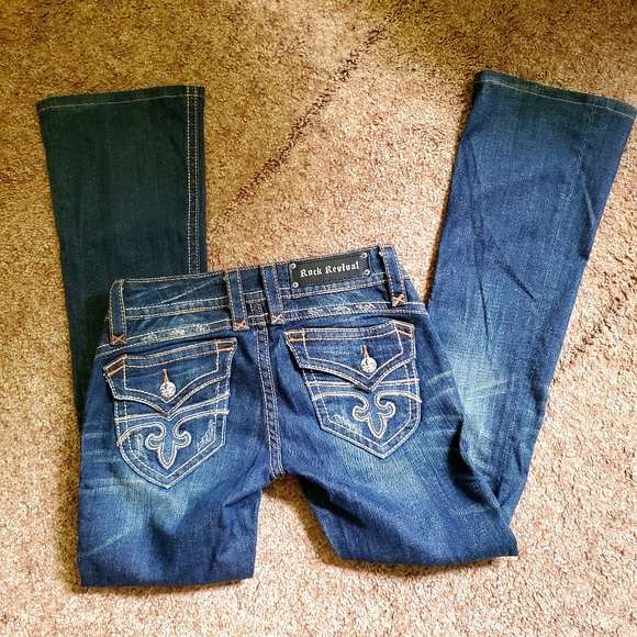 Rock Revival Denim - Rock Revival Patty Dark Wash Bootcut Jean 27